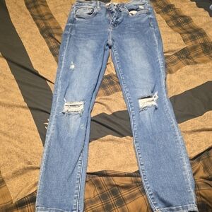 Flying Monkey Light Blue Ripped Skinny Jeans